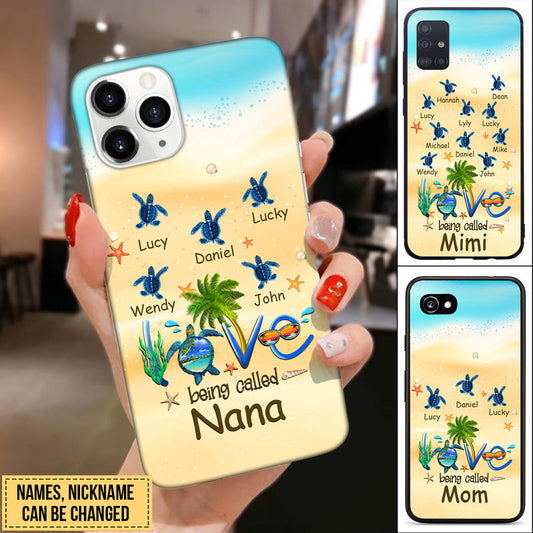 Personalized Love Being Called Grandma Turtle With Grandkids iPhone Case