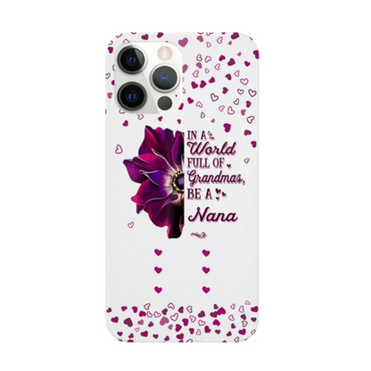 Personalized "In a world full of grandmas be a Gigi" Sunflower iPhone Case