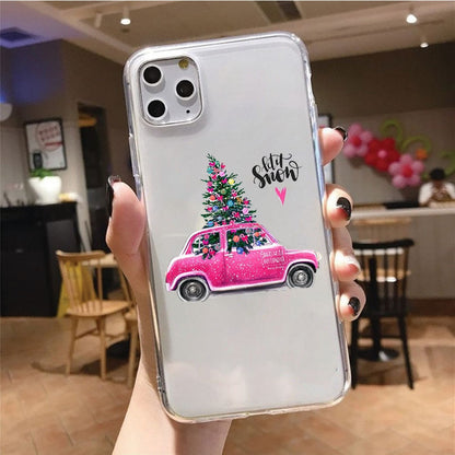 The Pink Car Carries The Christmas Tree Phone Case