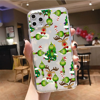 Merry Christmas Elk Green Cartoon Character Phone Case