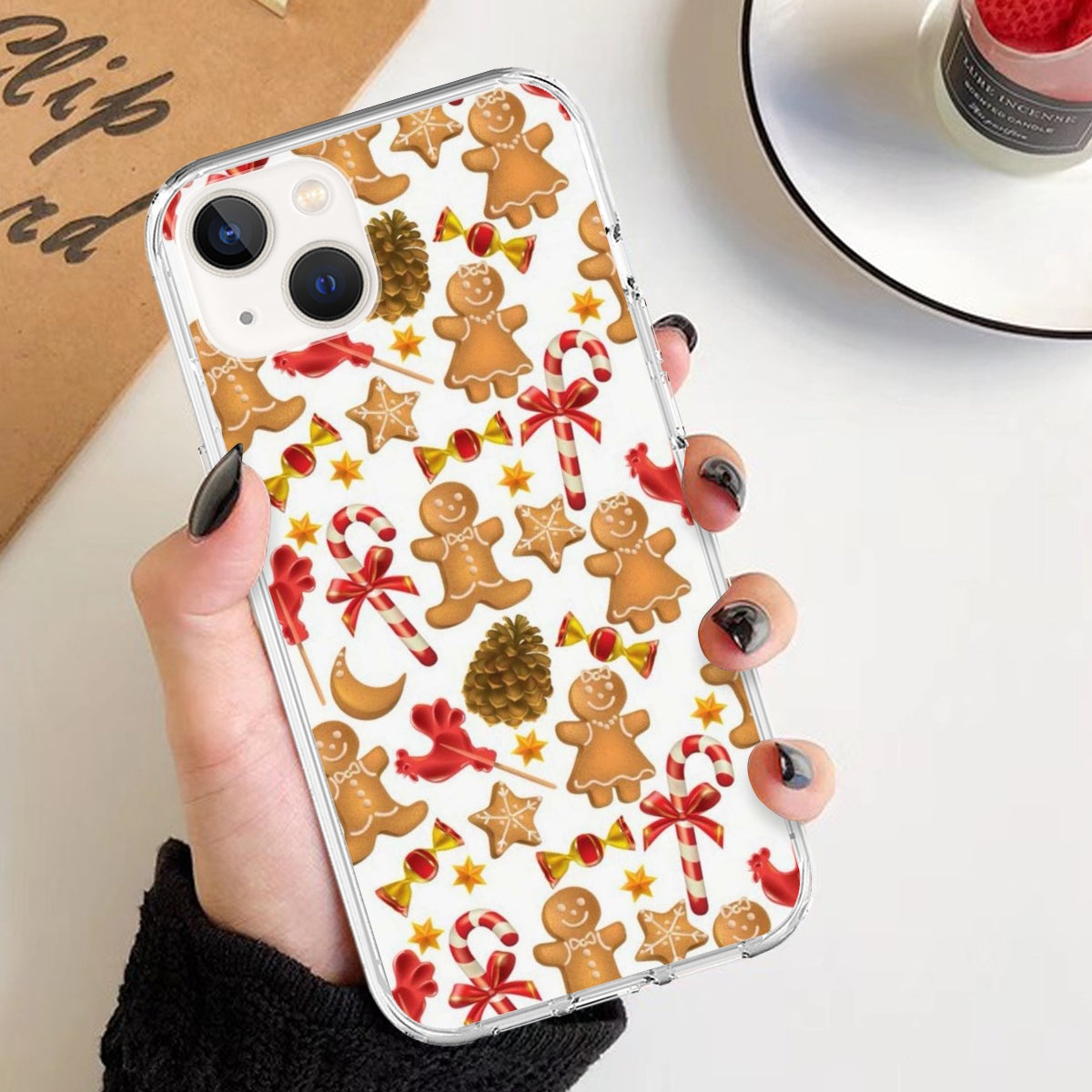 Happy Christmas Gingerbread Man Pinecone Rooster Candy Phone Case