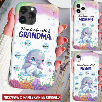 Blesed to be called Grandma Nana Mimi Auntie Personalized Dolphin iPhone Case