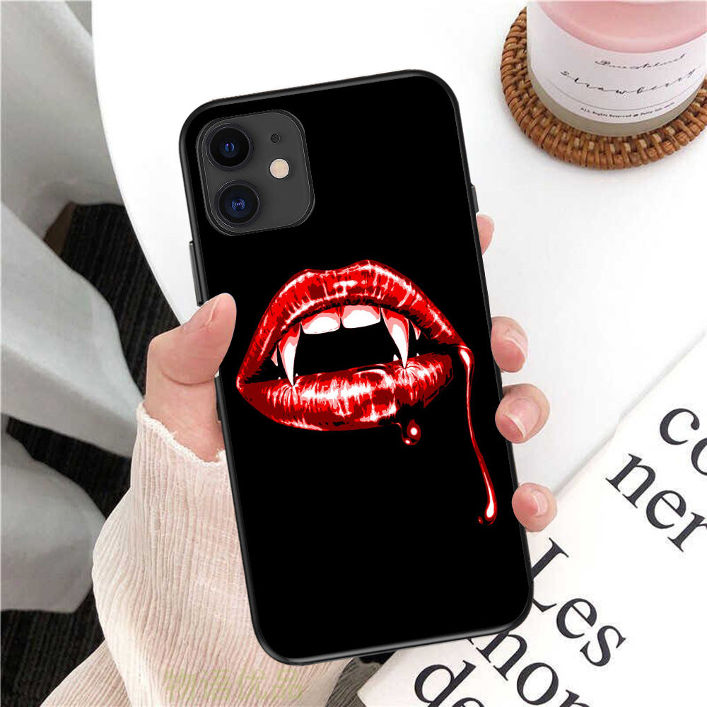 Pointed Teeth and Red Lips Phone Case