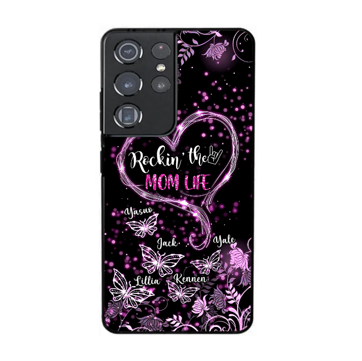Personalized Gift For Mom Rockin' The Mom Life Glass Samsung Phone Case