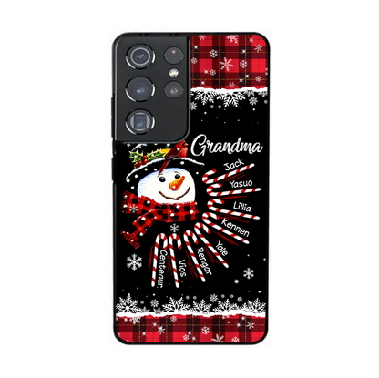 Grandma Mom Snowman Candy Cane Christmas Personalized Phone Case