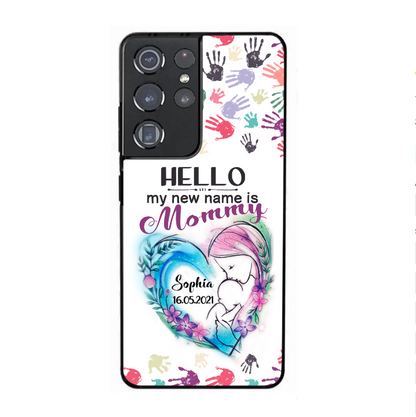 Personalized Name And Date My New Name Is Mommy Samsung Phone Case