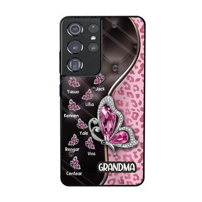 Personalized Grandma Mom Butterfly with Grandkids Mother's Day Gift Phone Case