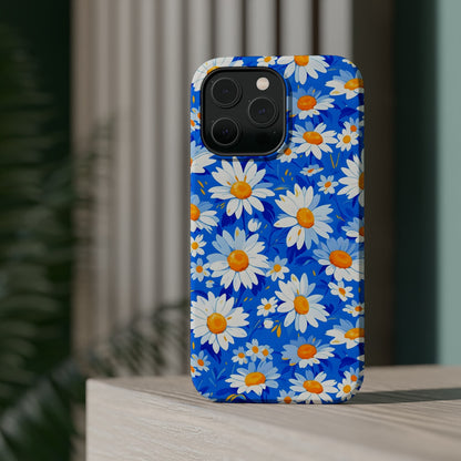 Daisy Blue Floral Pattern iPhone Case