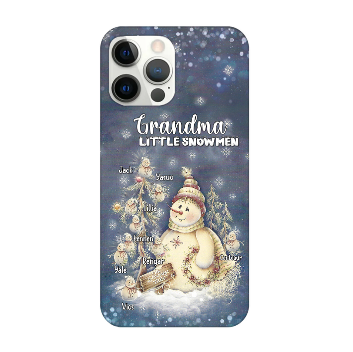 Personalized Christmas Grandma's Little Snowmen Phone Case
