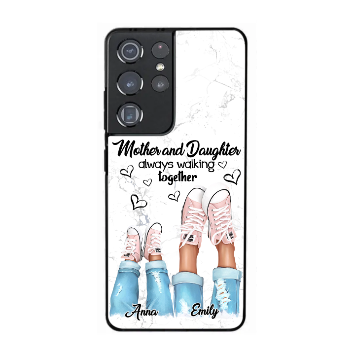 Personalized Names Mother and Daughter Always Walking Together Samsung Phone Case