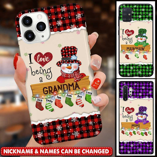 I Love Being A Grandma Phonecase - Snowman Christmas Gift Idea For Grandma Phone Case