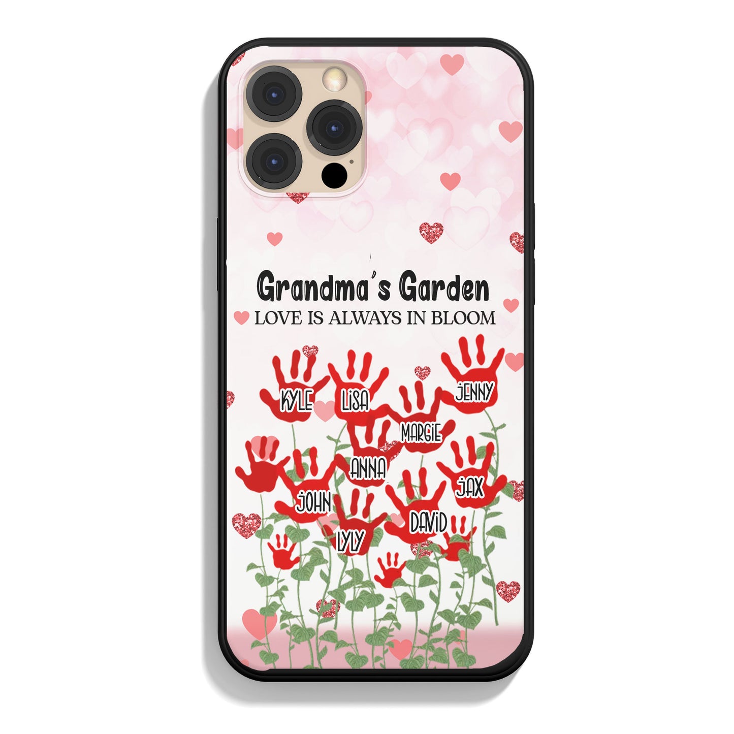 Grandma Mom's Garden Little Handprint Kids Personalized Name Phone Case