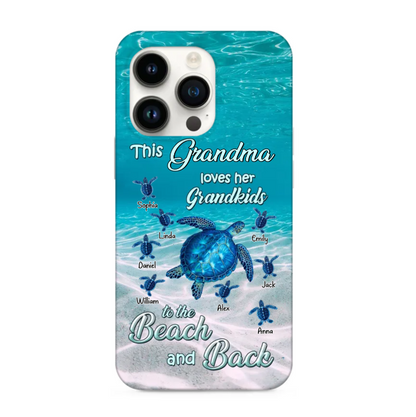 Turtle Grandma Nana Custom Nickname Loves Her Grandkids To The Beach & Back Summer Hawaii Gift iPhone Case