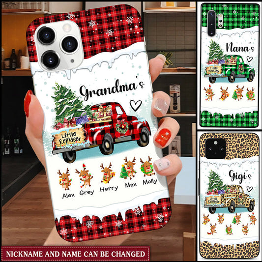 Personalized Christmas Grandma's Little Reindeer Phone Case