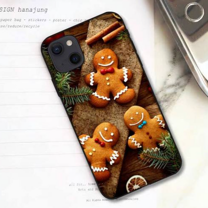 3D Gingerbread Men Pine Tree Leaves Phone Case