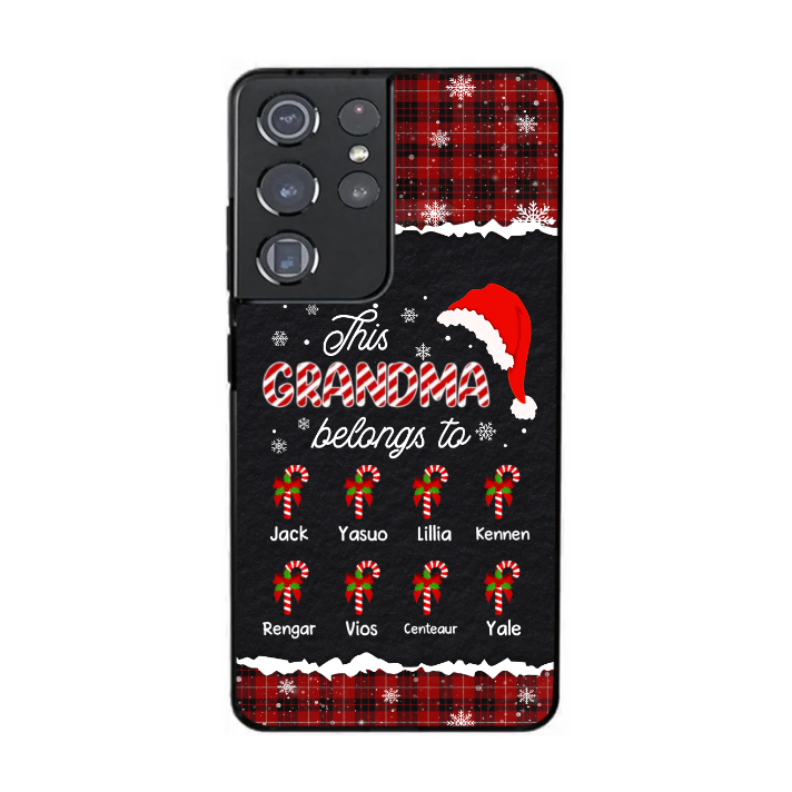 Personalized This Grandma Belongs To Candy Cane Christmas Phone Case
