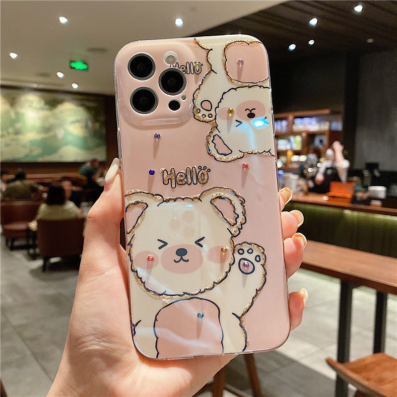 Oil Painting Flower & Bear iPhone Case