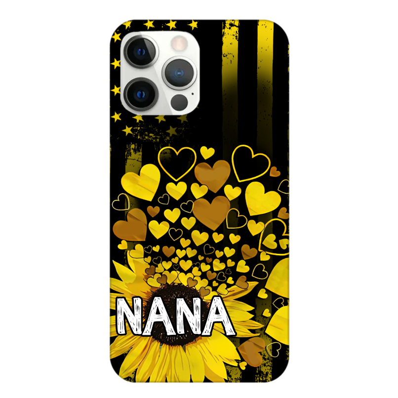 Grandma With Grandkids Flower Personalized iPhone Case