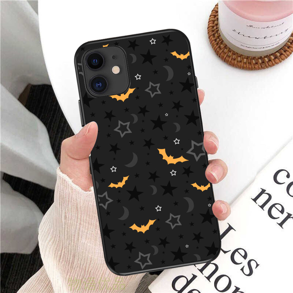 Yellow Bat Star Moon Pattern Phone Case