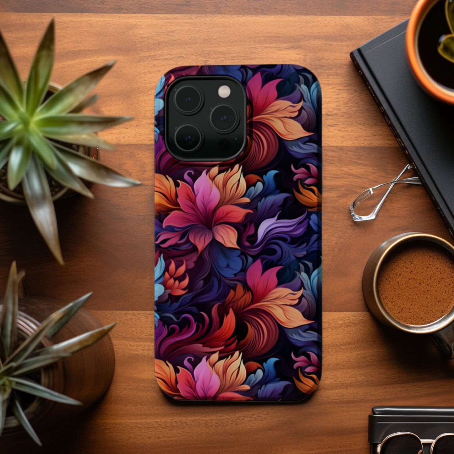 Abstract Colorful Floral Pattern iPhone Case