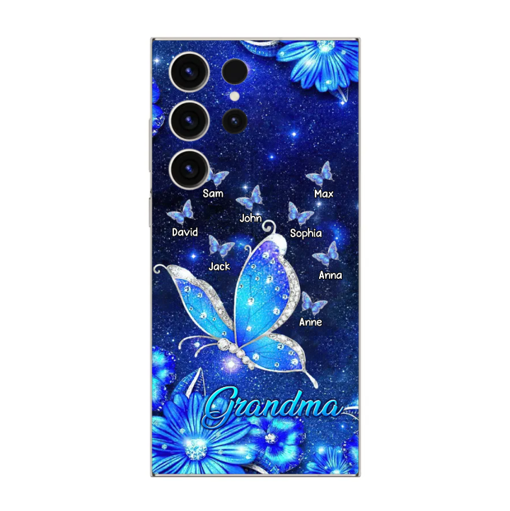 Personalized Grandma Mom Butterfly Grandkids Phone Case
