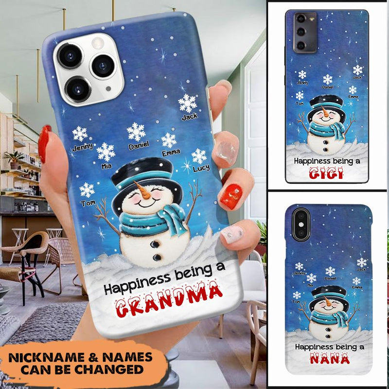 Personalized Happiness Being A Grandma Snow Phone Case