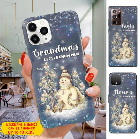 Personalized Christmas Grandma's Little Snowmen Phone Case
