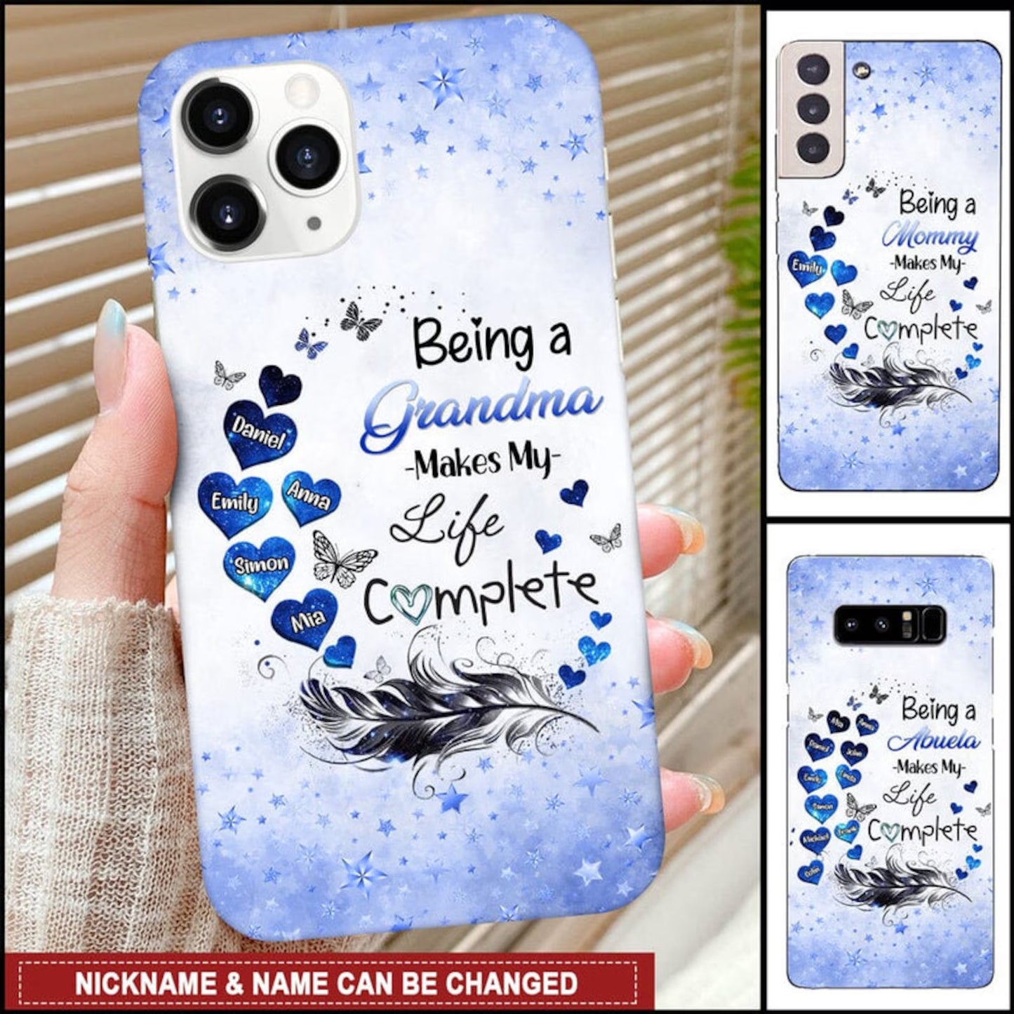 Personalized Being A Grandma Mom Makes My Life Complete Phone Case