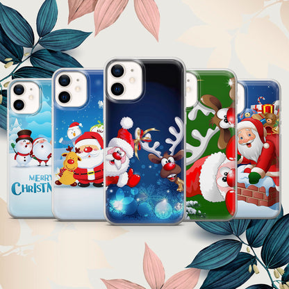 Father Christmas and Deer Snowman Phone Case