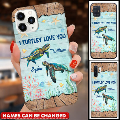 Sea Turtle Couple I Turtly Love You Personalized Phone Case