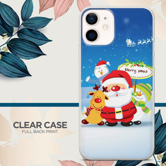 Father Christmas and Deer Snowman Phone Case