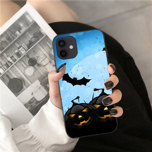 Blue Moon & Black Bat Pumpkins Phone Case