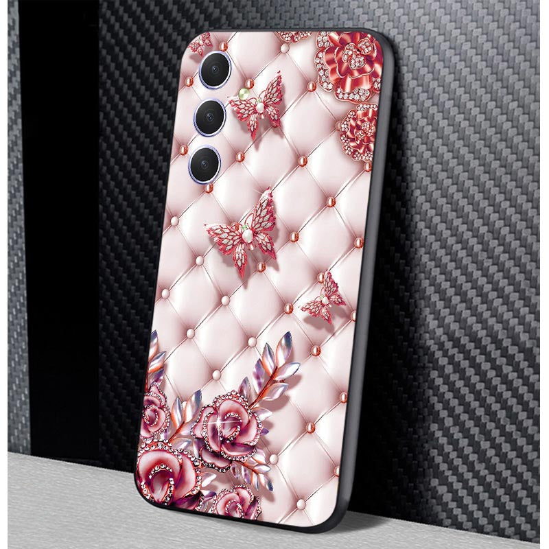 Scarlet Butterfly and Flower Samsung Phone Case