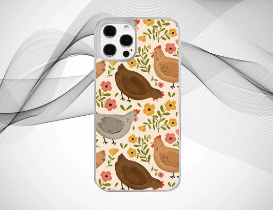 Cute Floral Hen Pattern Phone Case