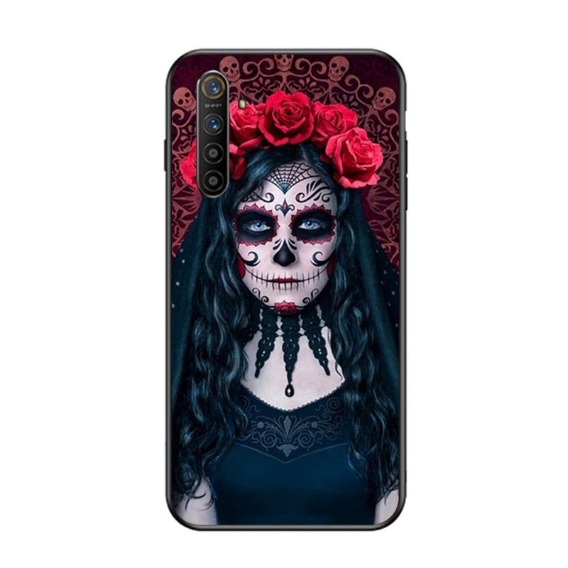 Catrina Beautiful Rose Girl Skull Art Phone Case
