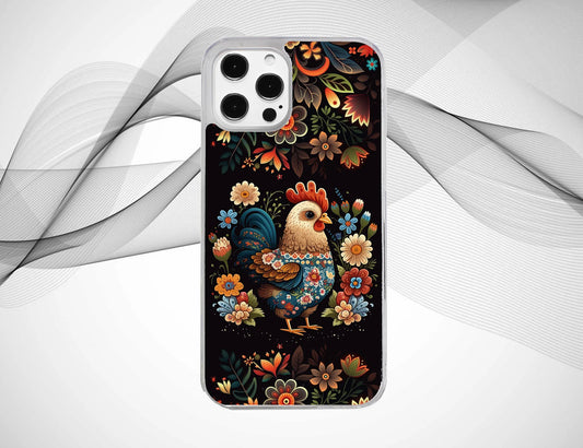 Floral Hen Pattern Phone Case