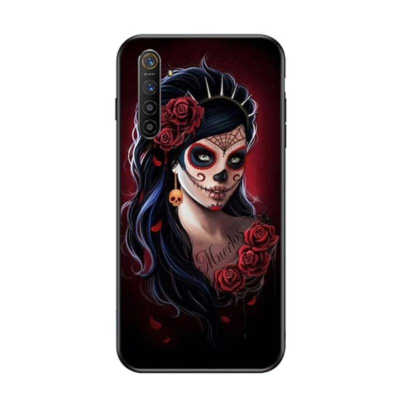 Catrina Beautiful Rose Girl Skull Art Phone Case