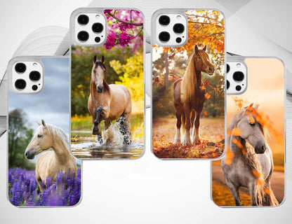 Tree Floral Light Brown Horse Phone Case