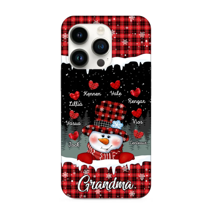 Christmas Night Snowman Nana Mom Sweet Heart Kids Personalized Phone Case