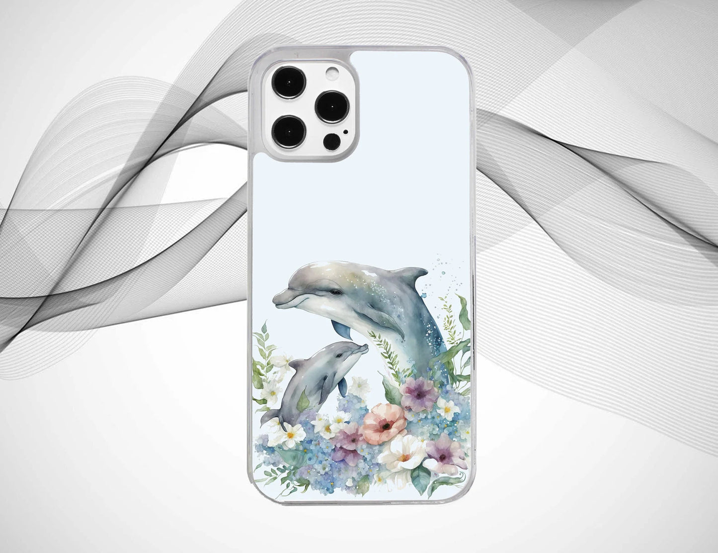 Dolphins with Flowers Phone Case