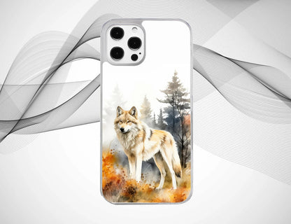 Watercolour Wolf in the Mountains Phone Case