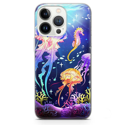 Colorful Jellyfish and Seahorse Phone Case