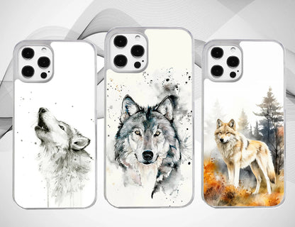 Watercolour Barking Wolf Phone Case