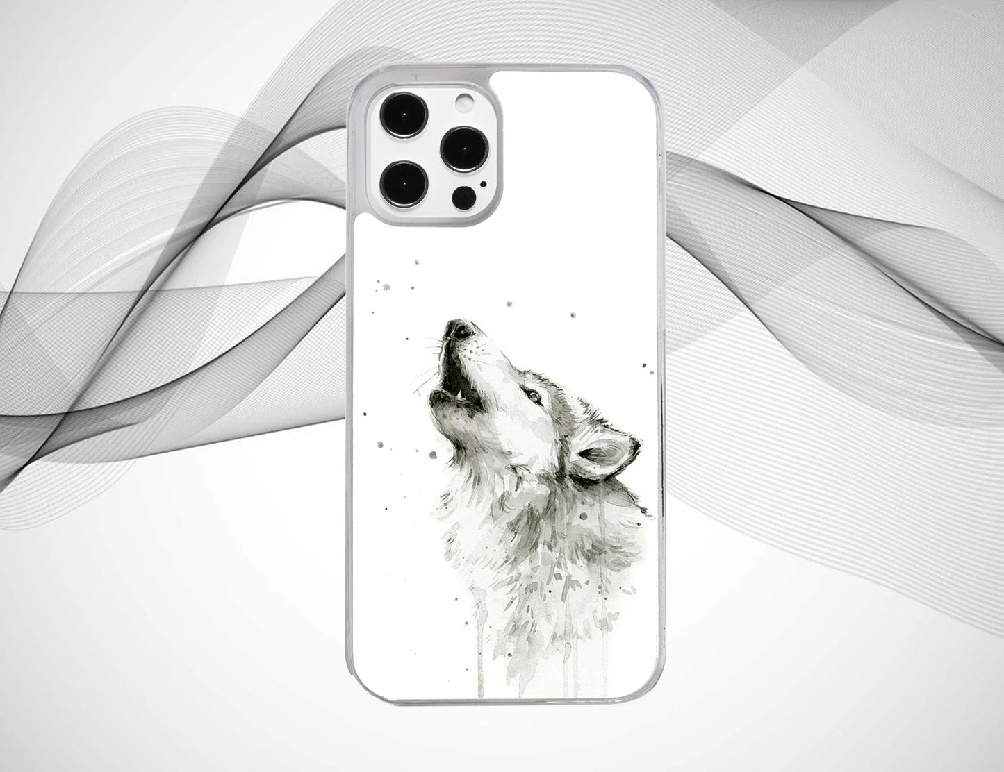 Watercolour Barking Wolf Phone Case