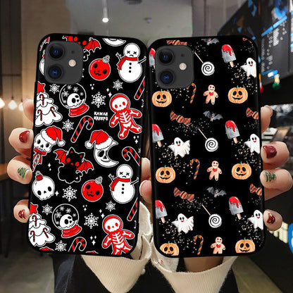 Pumpkin Bat with Blood Popsicle Ghost Pattern Phone Case