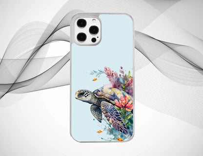Turtle with Flower Phone Case